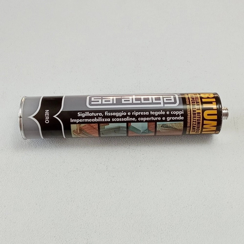 Saratoga bitumi' 300ml guaina nera impermeabilizzante sigillante in cartuccia di metallo
