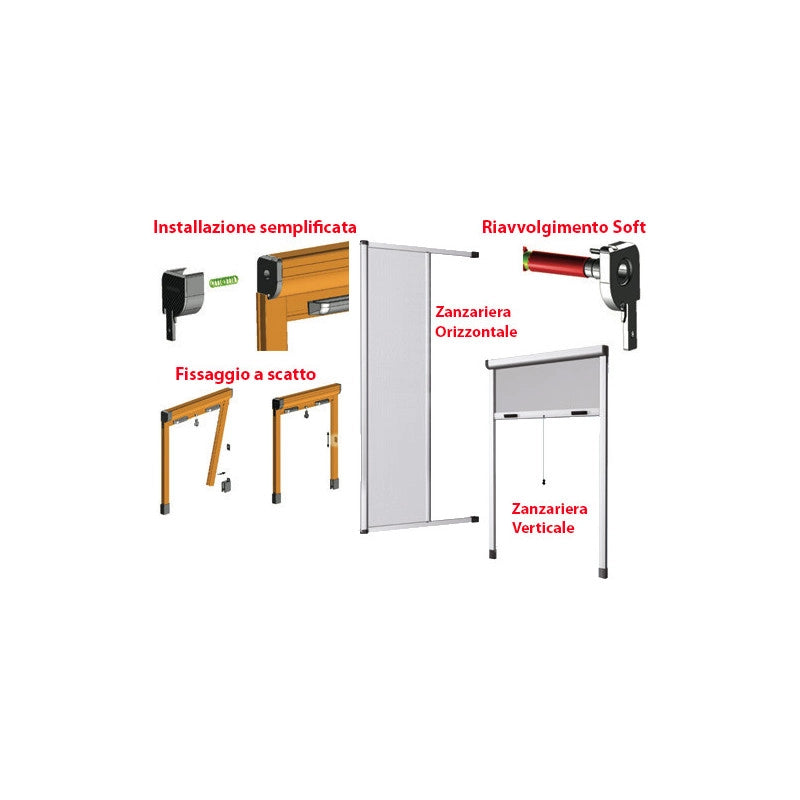 Zanzariera Stop Inset bianco orizzontale 120×250 cm – Stop Inset
