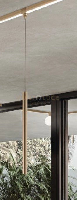 SOSPENSIONE 8W 3000K 635LM ORO 25CM  D.3CM IP65 PER SISTEMA BINARIO OUTY
