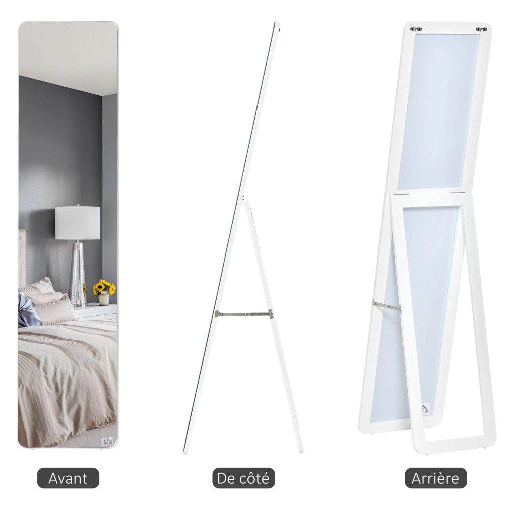 Specchio con Cornice ¨C zephmum ¨C Bianco Legno 37x43x156 cm