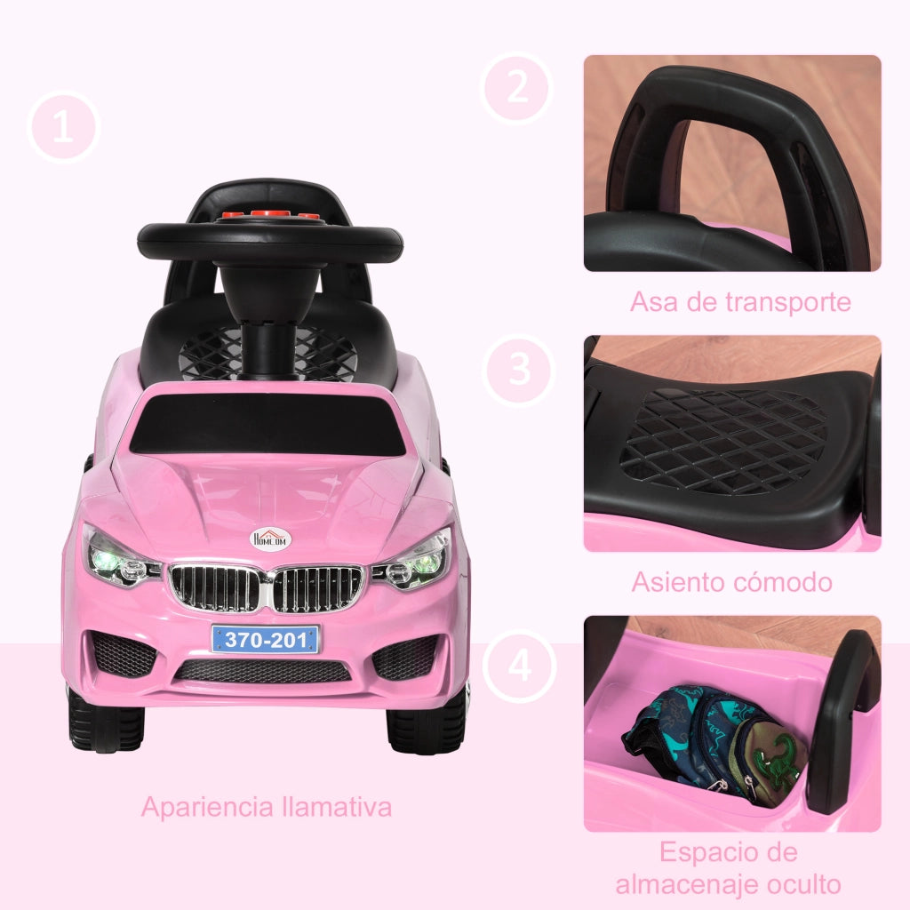 Coche Correpasillos Bambini con Musica e Luci Rosa ¨C Minimal