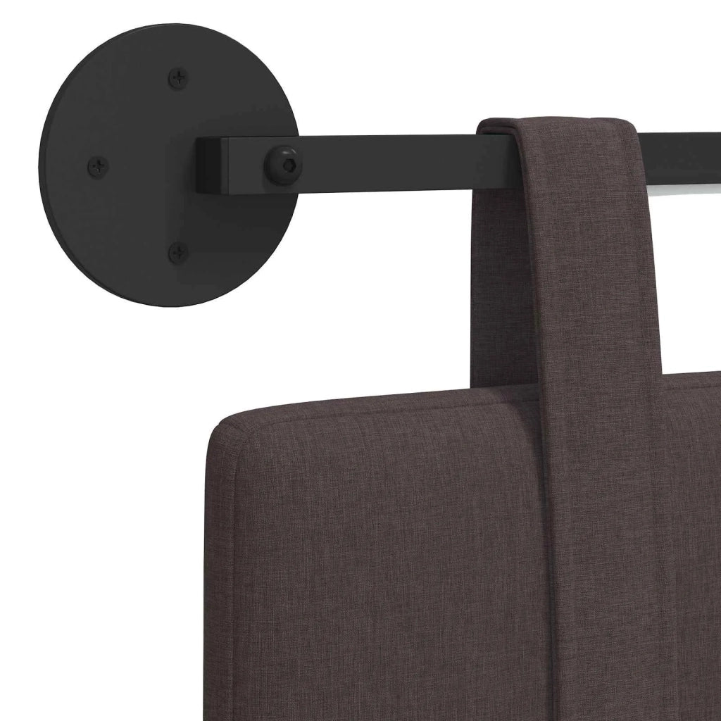 Testiera | Testata sospesa Con luce LED Marrone Scuro Tessuto
