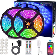 LED Striscia RGB 10m Acqua Resistente IP65 con Comando a Distanza Bluetooth e 24 Tasti