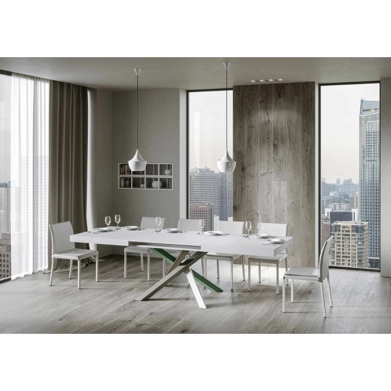 Tavolo allungabile 200/304x90 cm Volantis telaio Multicolore 4/A - Bianco Frassino