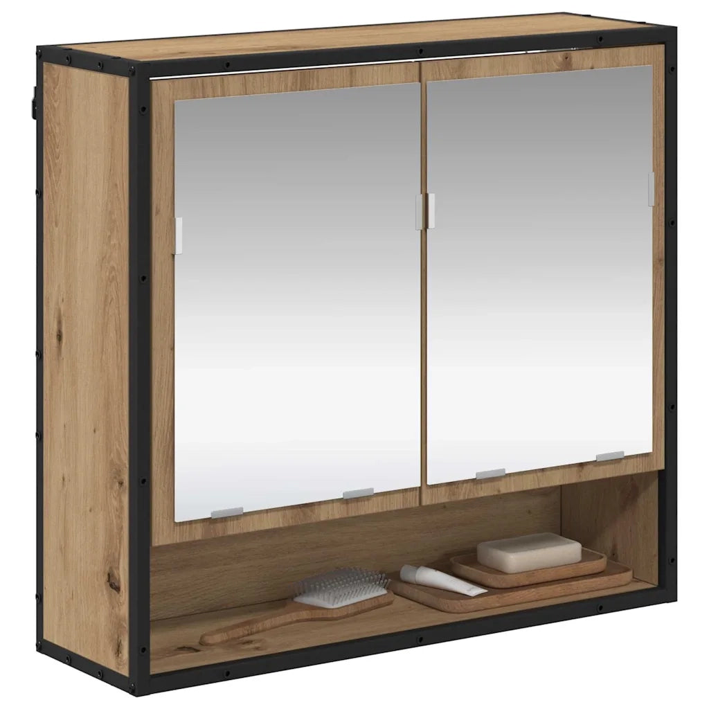 Scaffale da parete con porta Rovere artigianale 65 x 20 x 60 cm 883612