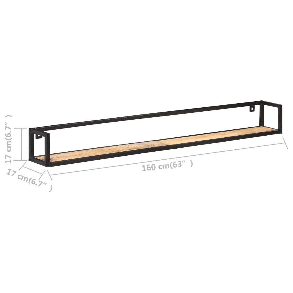 Mensole a Muro 2 pz 160 cm in Legno di Mango Grezzo 320676