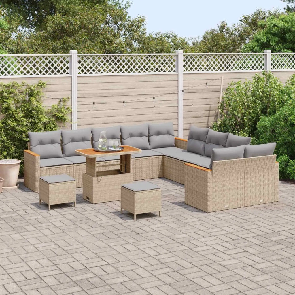 Set Divano da Giardino 13 pcs Beige polyrattan 3362977