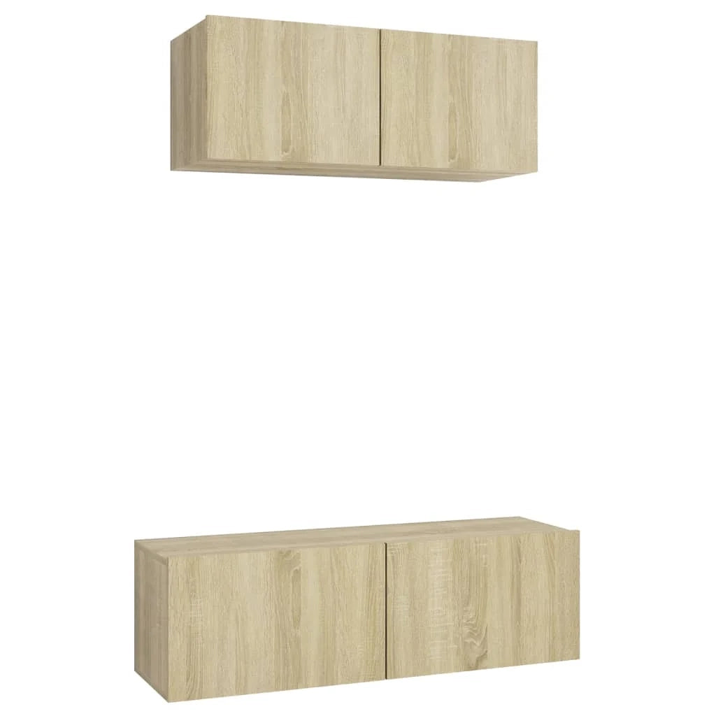 Set di mobili da 2 pezzi comprensivo di armadio credenza mobile porta TV soggiorno/camera da letto legno ingegnerizzato rovere Sonoma marrone 02_0024295