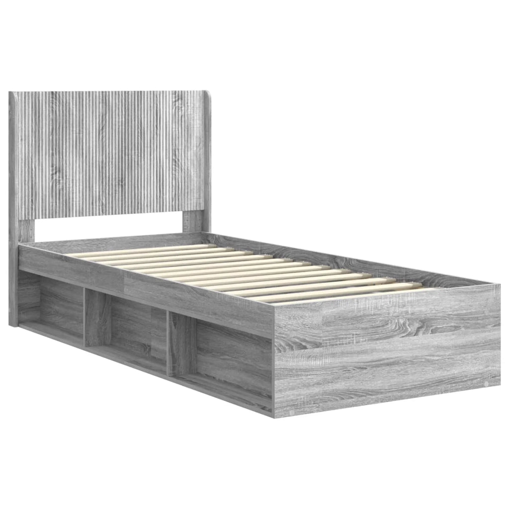Struttura del letto con stoccaggio e testata Sonoma grigio 3413890