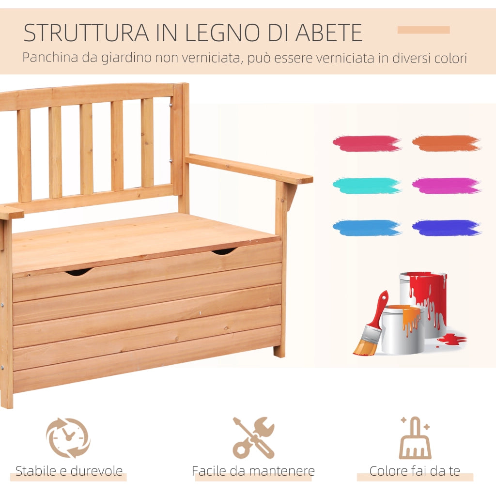 Panchina da Giardino 2 Posti con Contenitore ¨C Xylo ¨C Legno