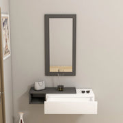 Ingria, Mobile da Ingresso Specchio Incluso, 82x30x16h cm Bianco