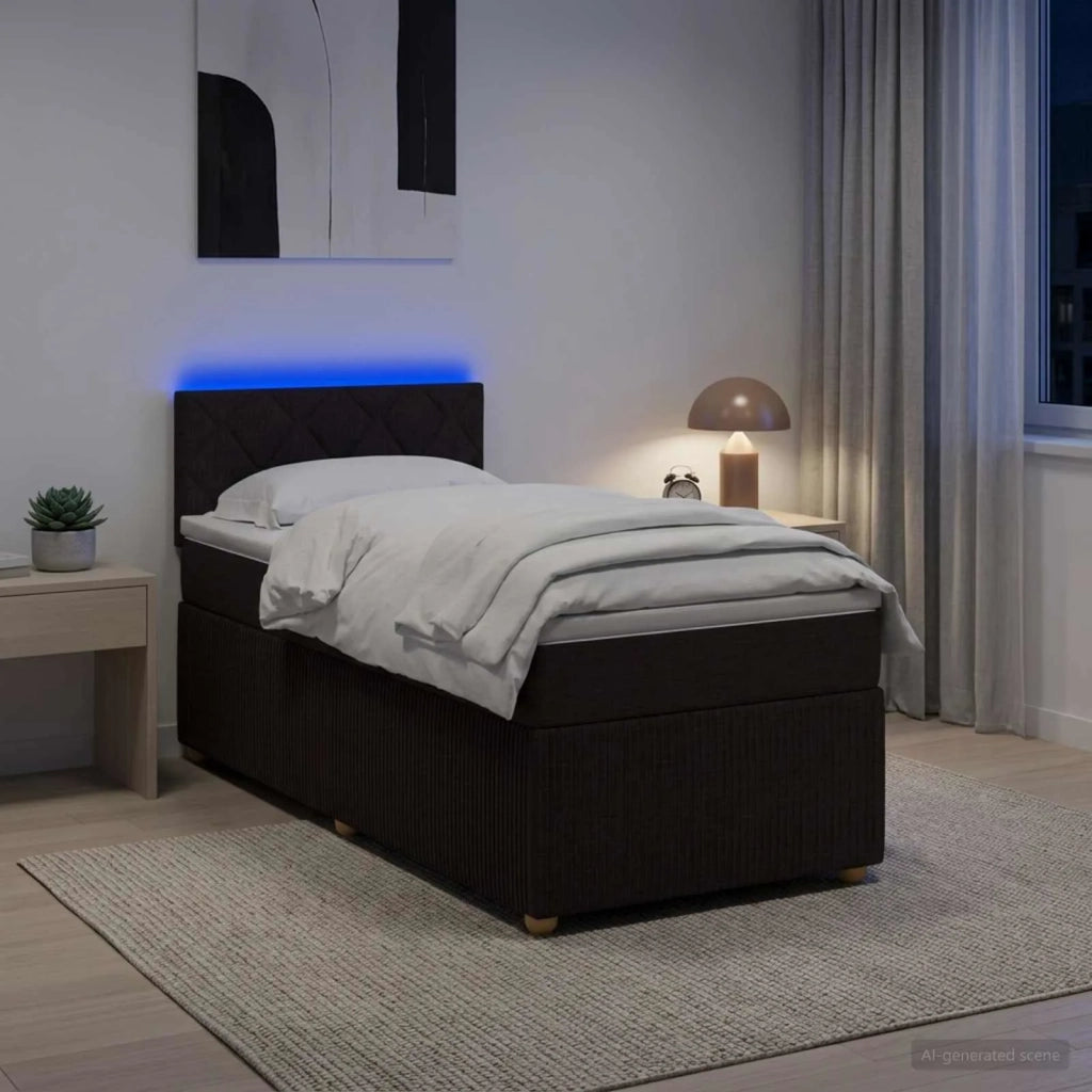 Letto box spring con materasso Marrone Scuro 80 x 200 cm 3452809