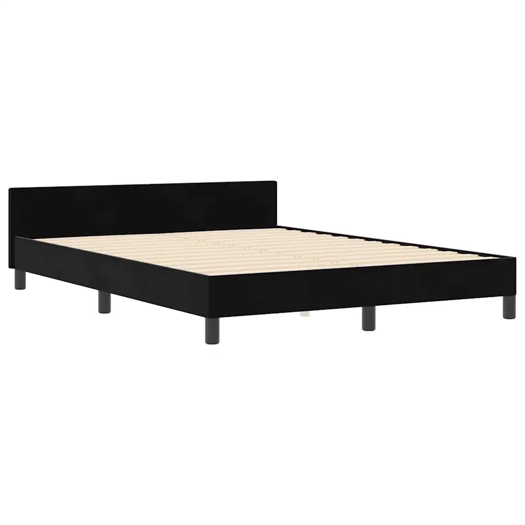 Letto a molle con testiera Nero 180 x 200 cm Velluto