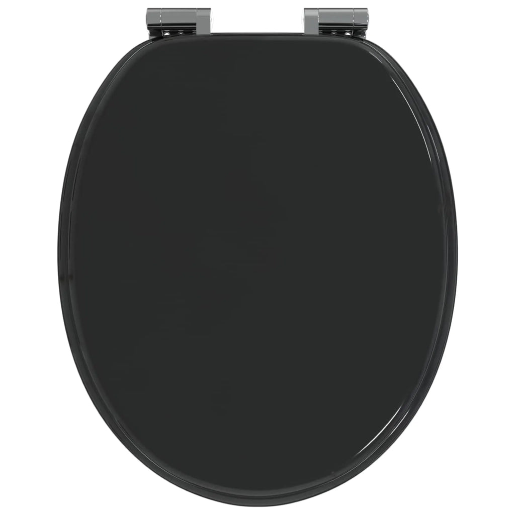Sedile per toilette con chiusura morbida 2 pcs Nero 44 x 38 cm 3414530