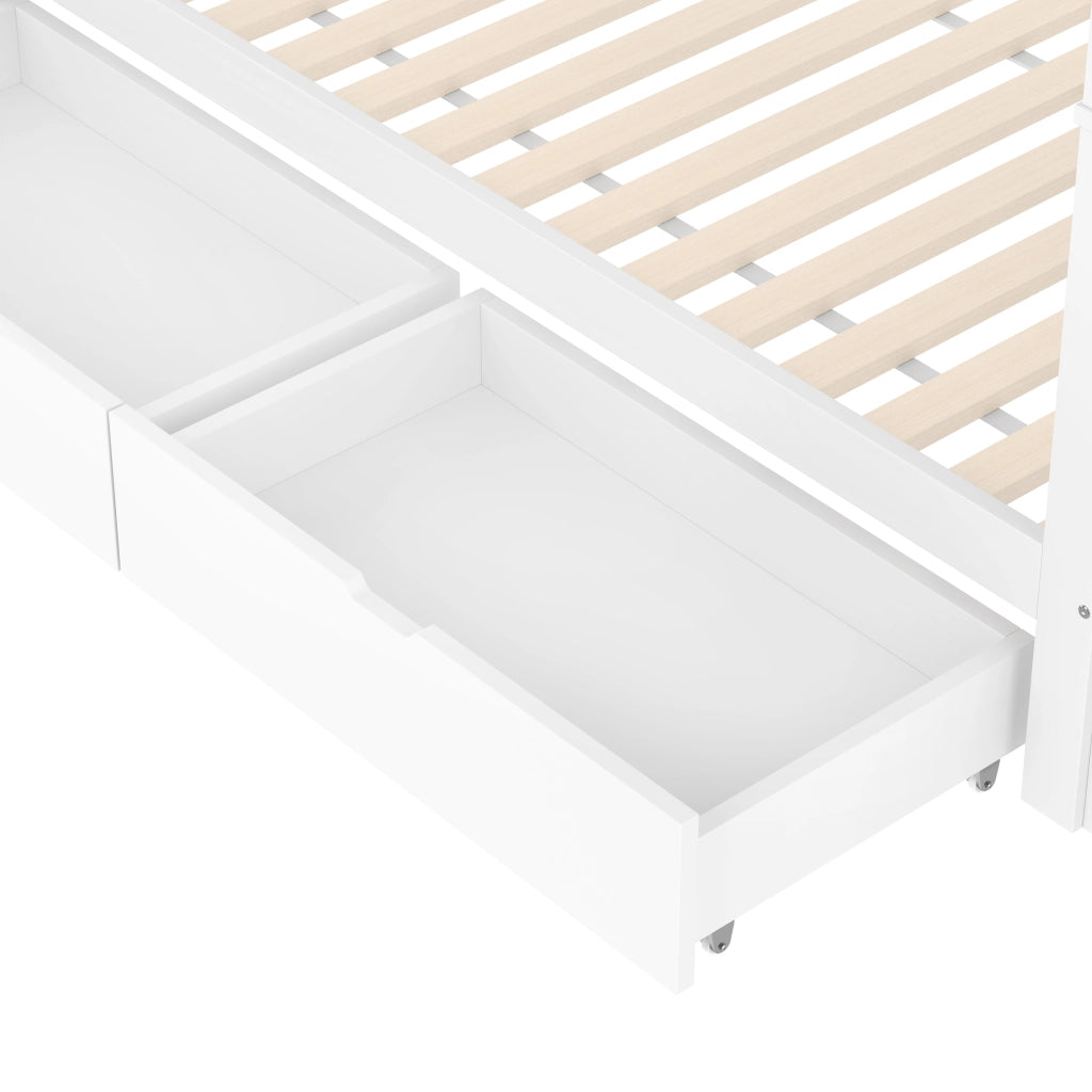 Letto a Castello con Scala e Cassetti ¨C MINIMAL ¨C Bianco 90x200