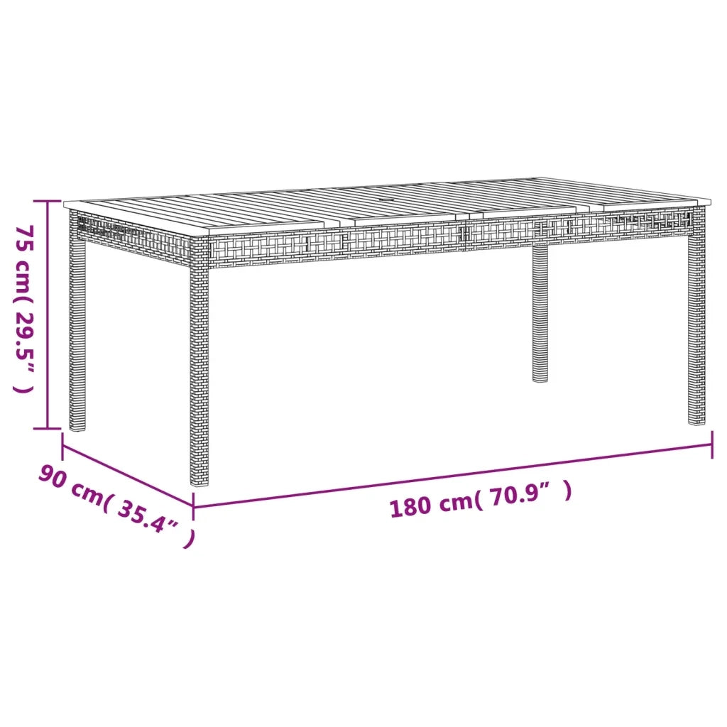 Set da Pranzo da Giardino 9 pz con Cuscini in Polyrattan Grigio 3213574