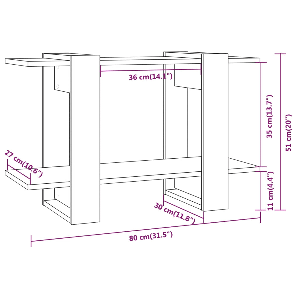 Libreria Divisorio-Scaffale per Libri-Mobile di Stoccaggio Nero 80x30x51 cm