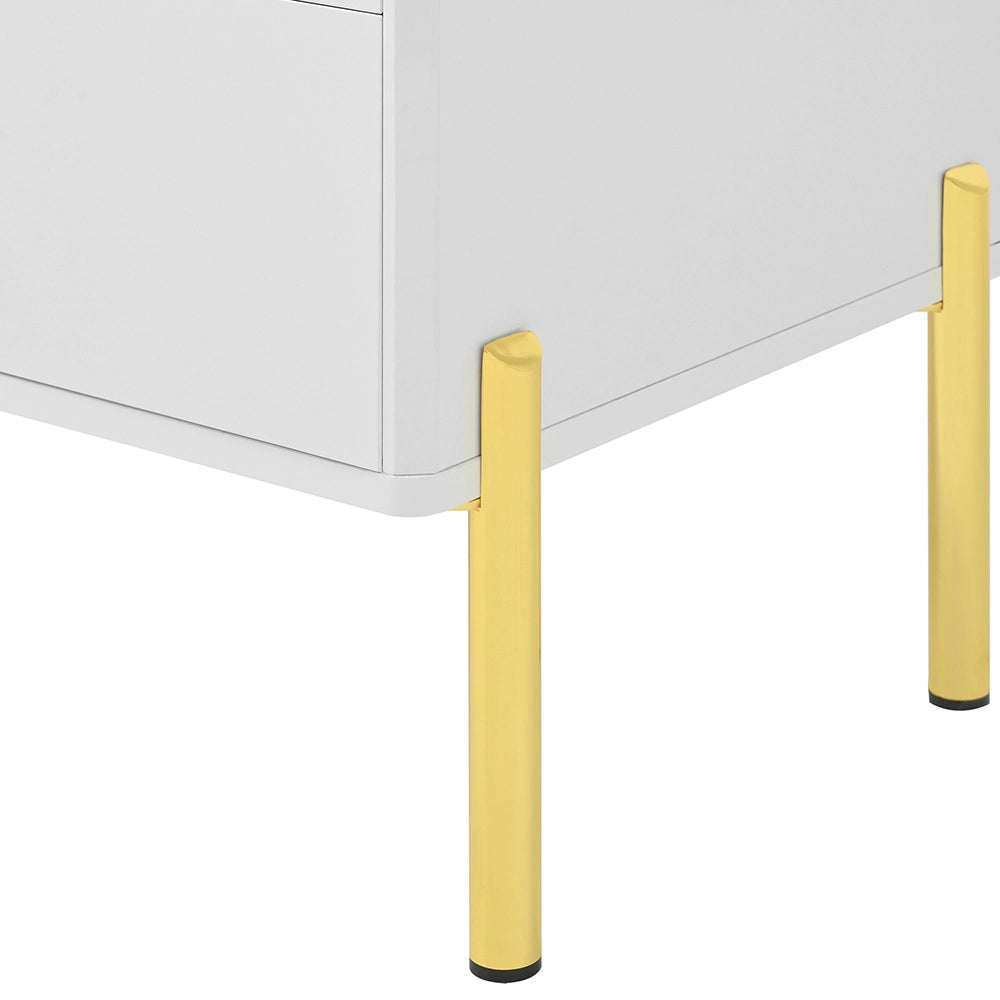 Buffet - Xylo - 2cass/2porte vetro bianco/dorato