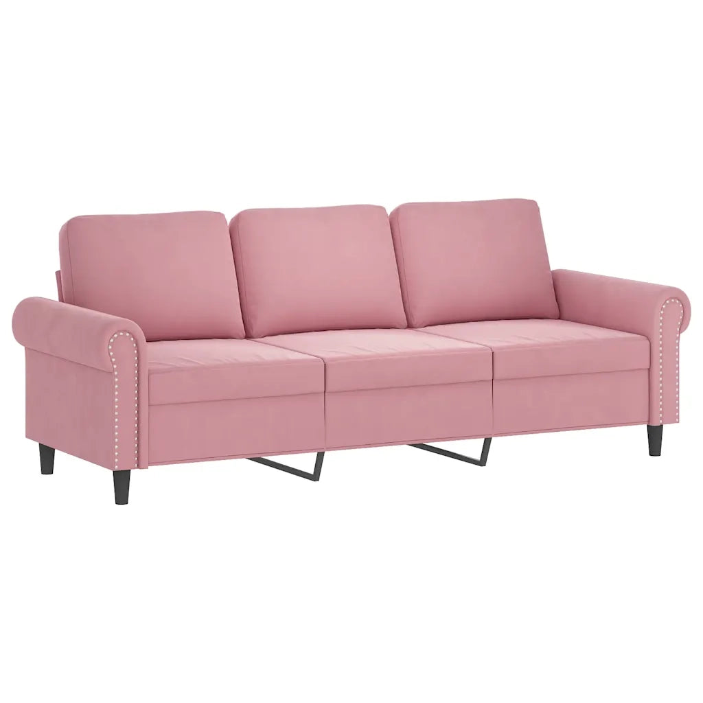 Set di Divani 4 pz con Cuscini Rosa in Velluto 3202203