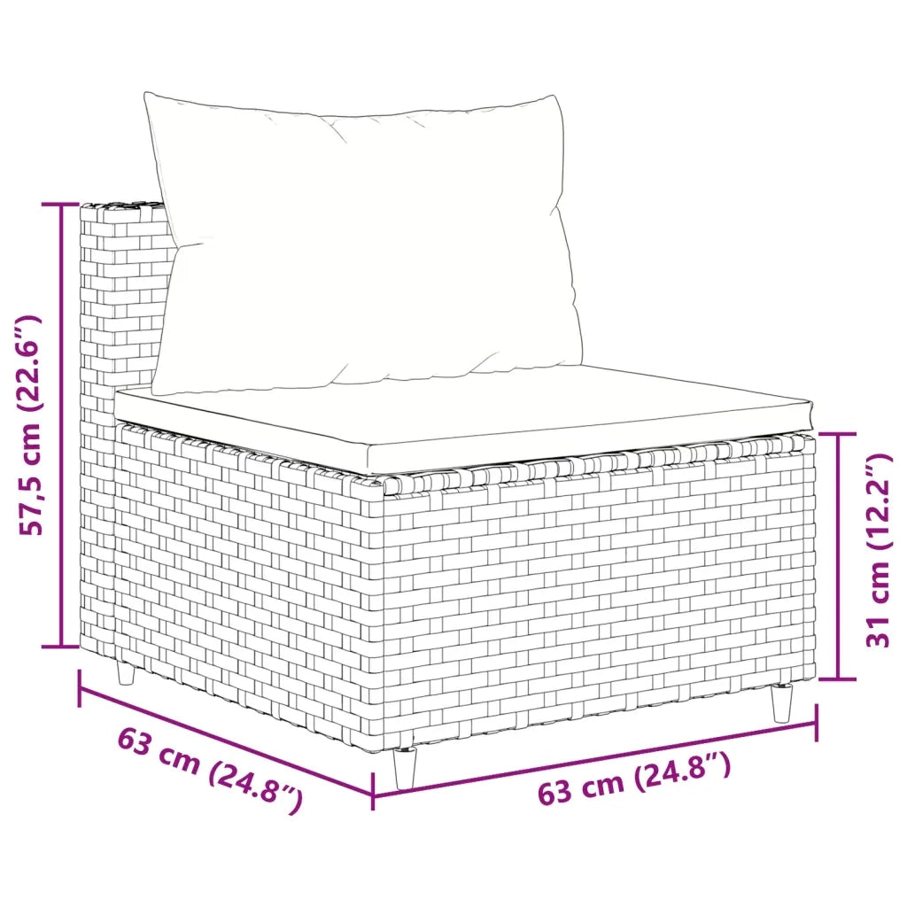 Set Divani da Giardino 9pz con Cuscini Marrone in Polyrattan 3308297