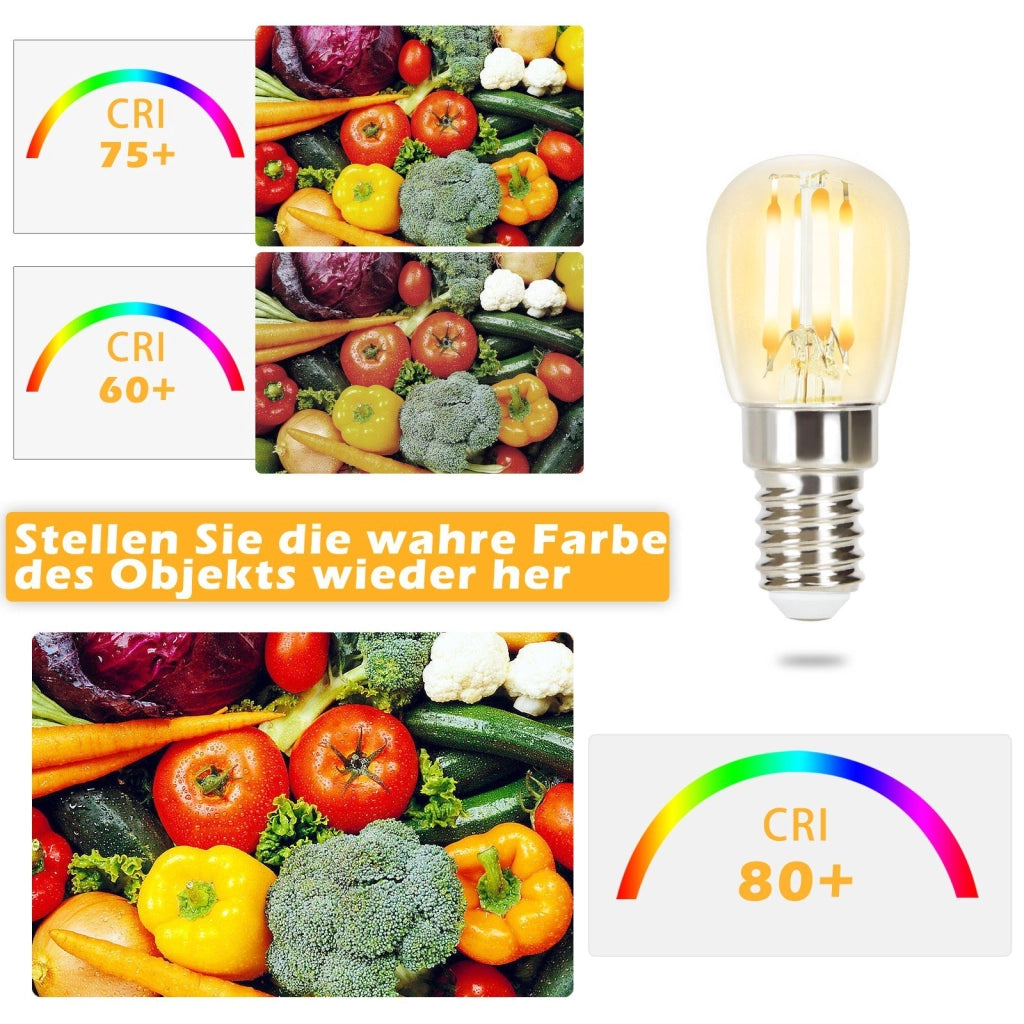 ZMH Bombilla LED E14 Edison LED Bombilla Retro 4W ST25 2700K para Dormitorio Pasillo