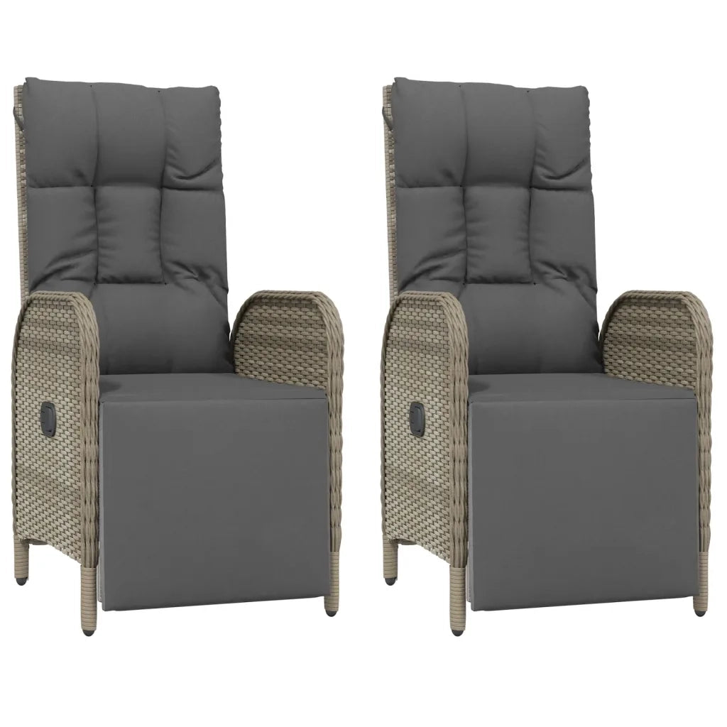 Set da Pranzo da Giardino 3 pz con Cuscini in Polyrattan Grigio 3185092