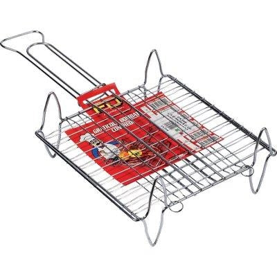 GRATICOLA BARBECUE A RETE DOPPIA FD  ACCIAIO CROMATO CM 37X27