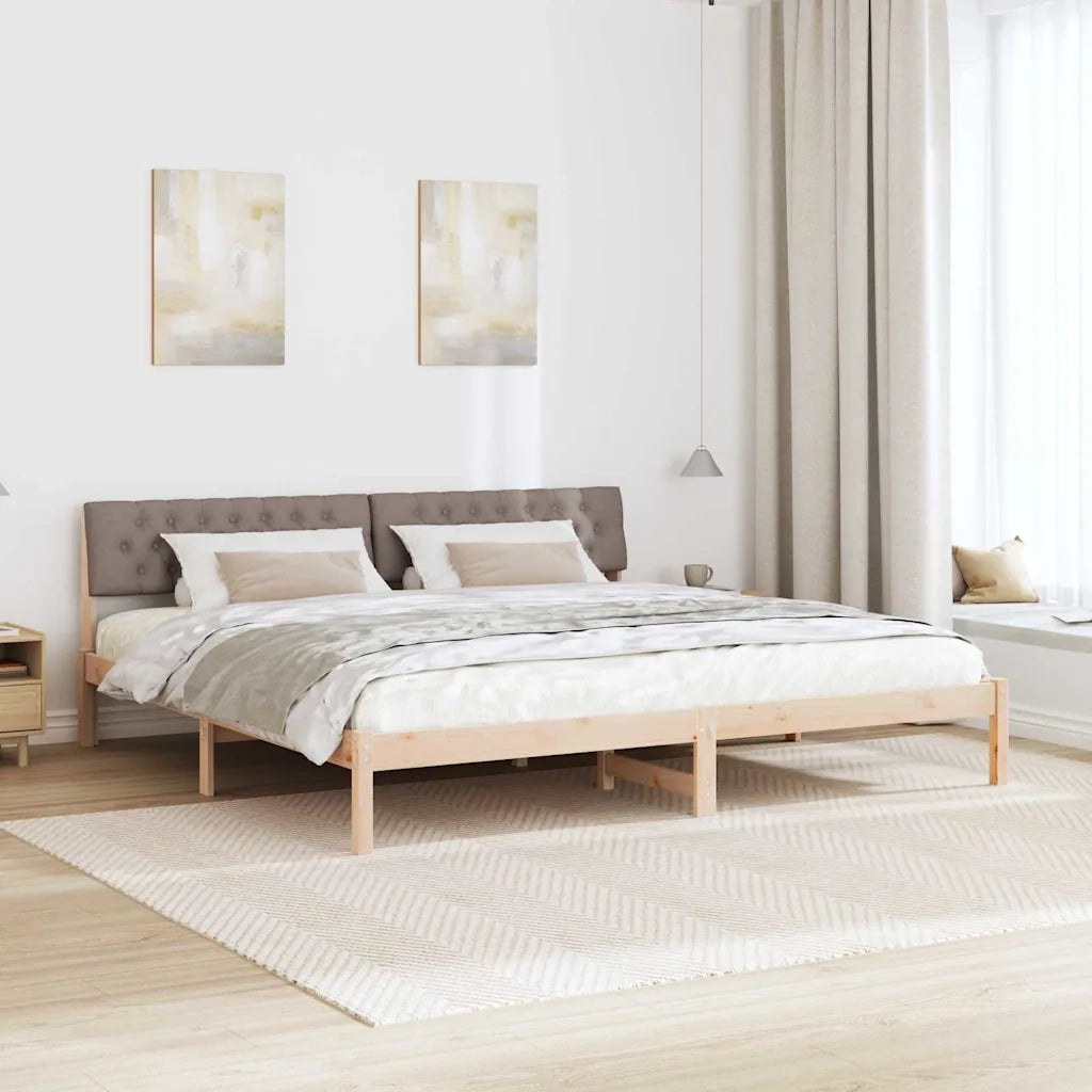 Struttura del Letto con testiera Marrone e taupe 200 x 200 cm 3394341