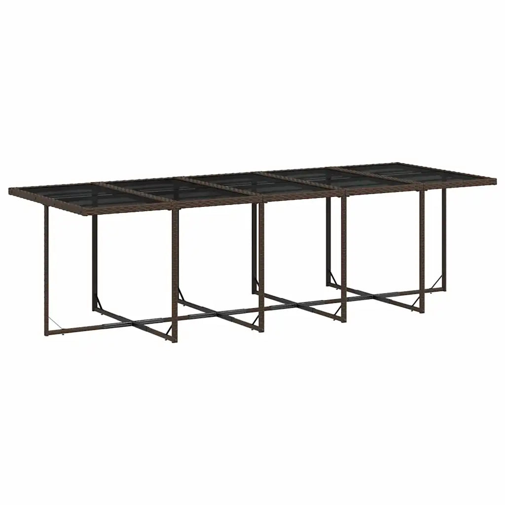 Set da Pranzo da Giardino 15 pz con Cuscini Marrone Polyrattan 3211233