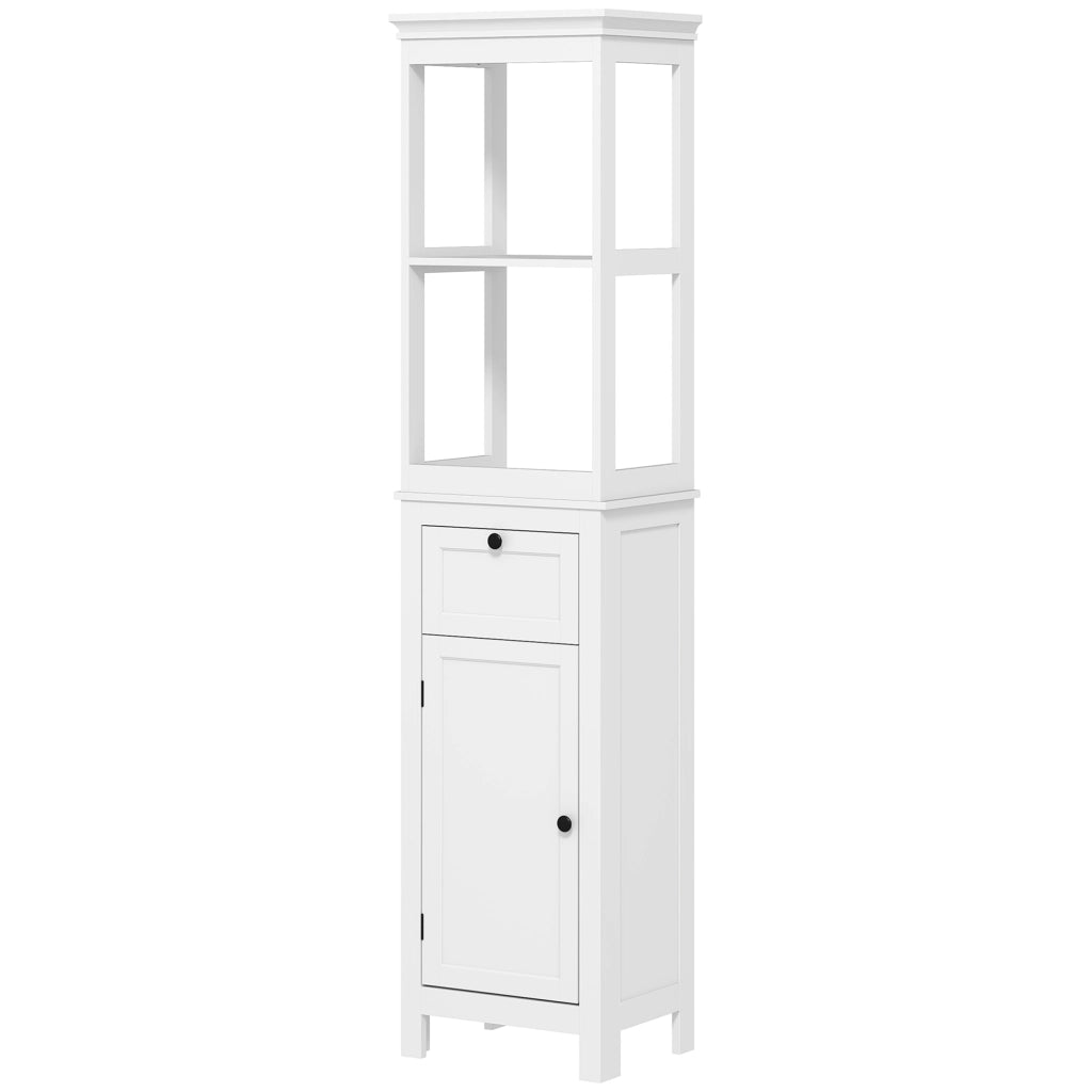 Mobile Bagno con Cassetto e Ripiano Aggiustabile ¨C Minimal ¨C 30x40x165 cm Bianco