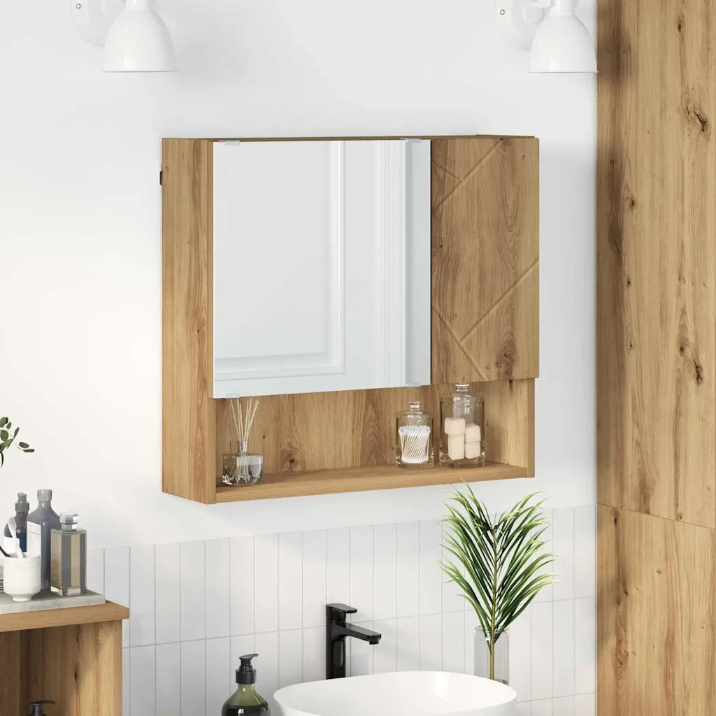 Mobiletto per specchio Rovere artigianale 59 x 17 x 55 cm 883373