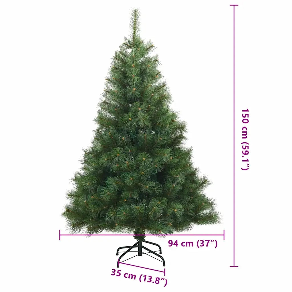 Albero di Natale Artificiale con Rami Pieghevoli Verde 150 cm 42019332