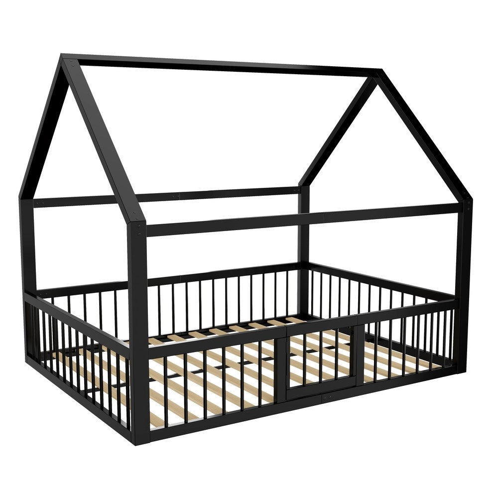 Letto in Metallo per Bambini ¨C MINIMAL ¨C Nero 140x200