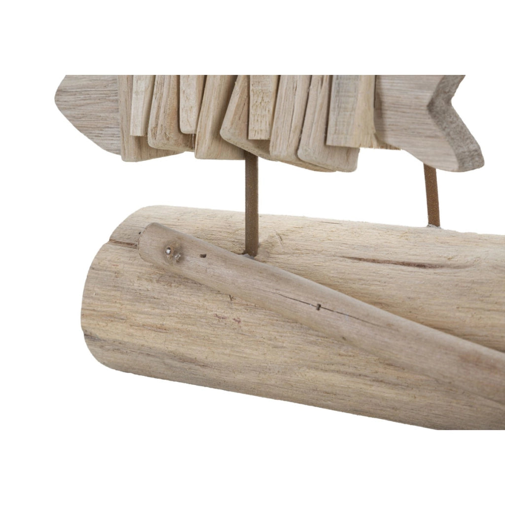 Scultura Pesce 11, Marrone, Legno, 37x10x24 cm
