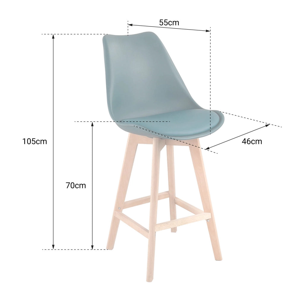 Set di 2 sgabelli scandinavi SVEN neri con cuscino
