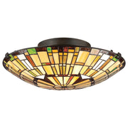 Plafoniera Tiffany multicolore Quoizel Reed 2xE27 60W