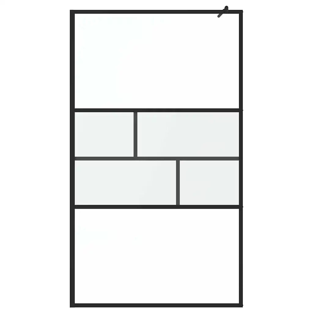 Parete Doccia Walk-in Nero 115 x 195 x 0,5 cm Vetro e Alluminio 42025250
