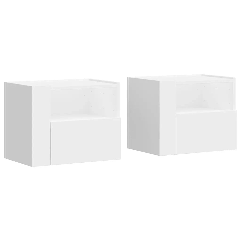 Comodini a Muro 2 pz Bianchi 45x30x35 cm 848312