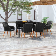 Set da Pranzo da Giardino 7 pz con Cuscini Nero 3099508