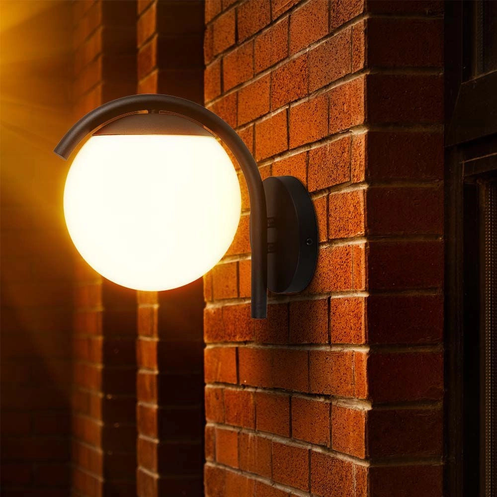 Applique esterno a sfera V-TAC E27 nero opaco IP44 26cm