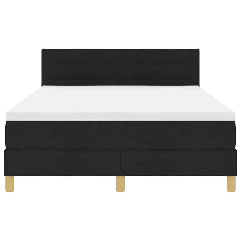 Letto a Sorgente LED con strisce LED Nero 140 x 200 cm Tessuto 3342368