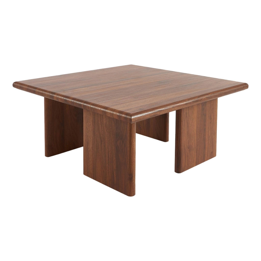 Tavolino quadrato effetto legno, noce