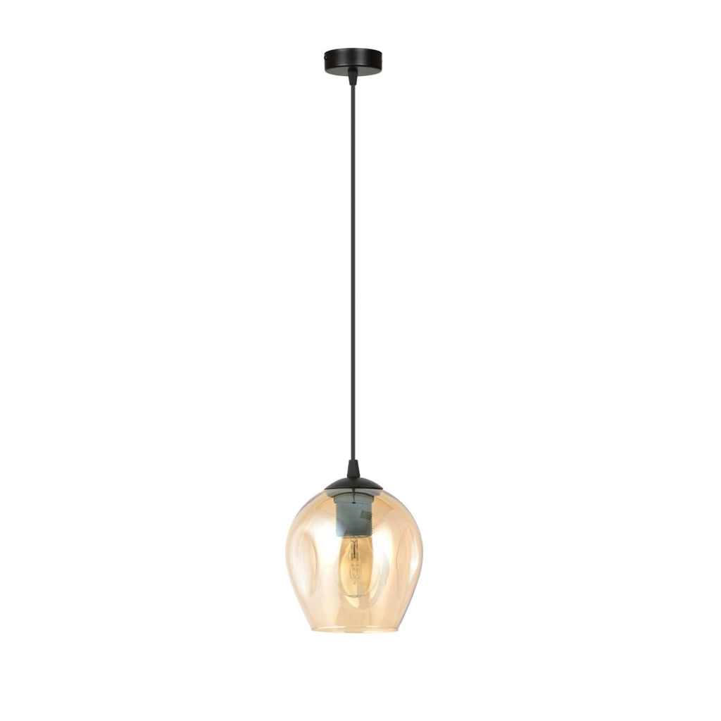 Lampada a sospensione Emibig Istar vetro miele nero E27