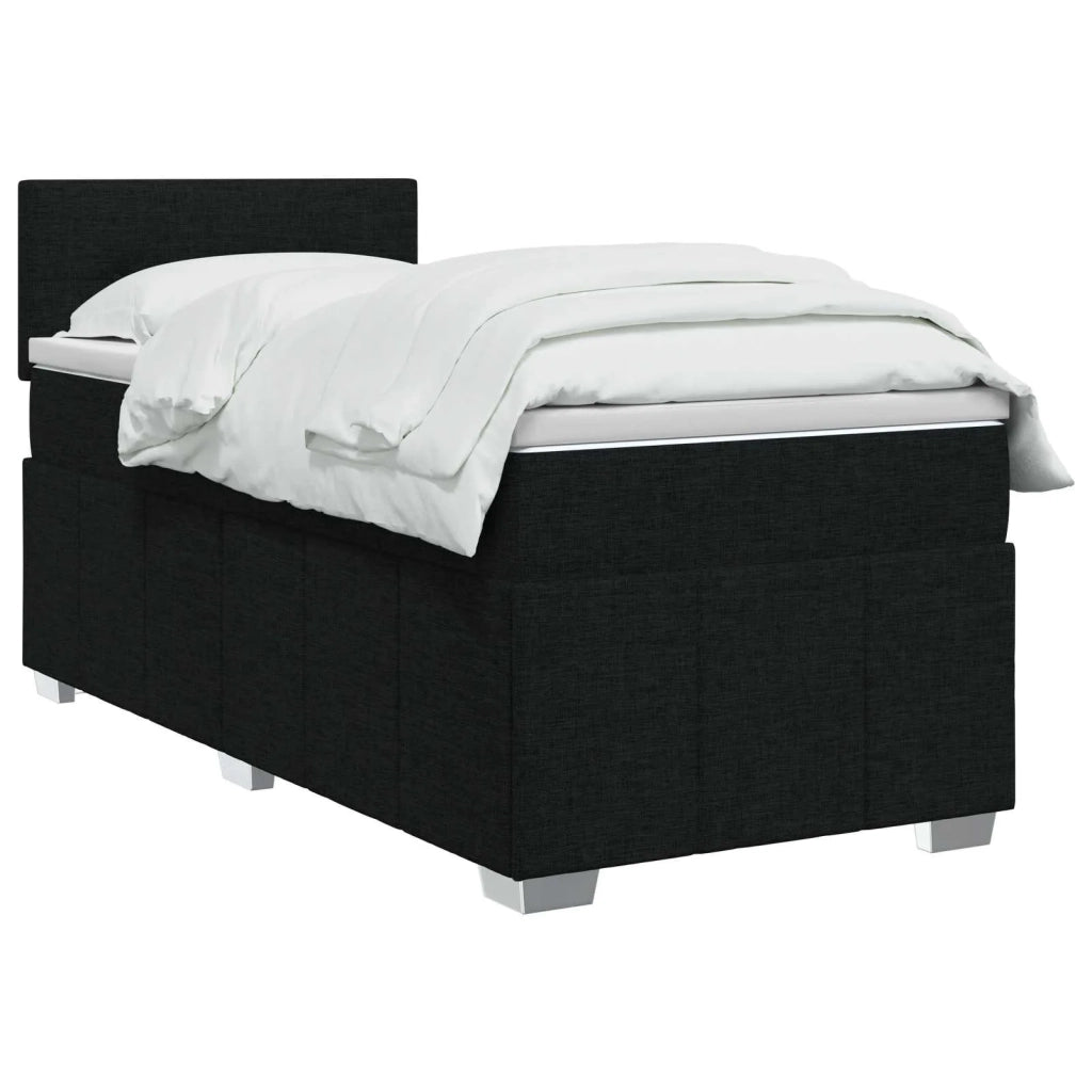 Letto box spring con materasso Nero 100 x 200 cm Tessuto 3451145