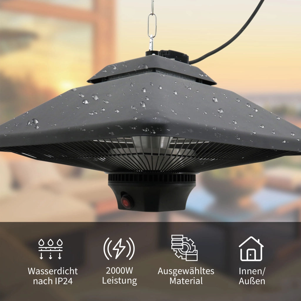 Riscaldatore a Infrarossi 2000W con Telecomando ¨C zephmum ¨C Nero