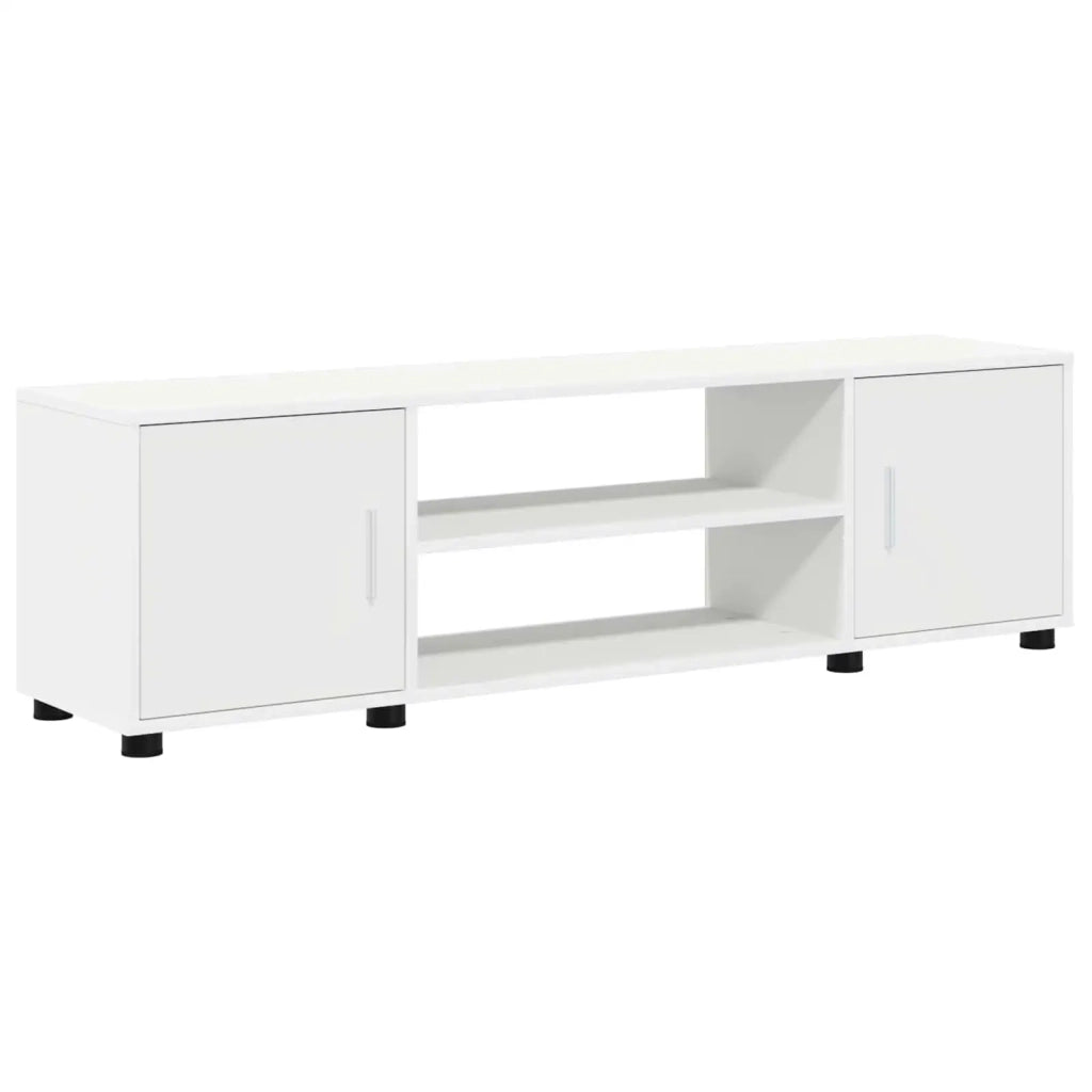 Set mobile TV Montaggio a parete 4 pcs Bianco Legno multistrato 3397896