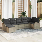 Set Divano da Giardino con cuscino 7 pcs Grigio chiaro