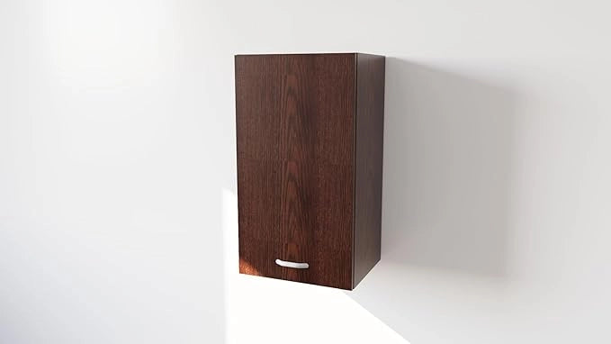 Pensile Cucina in Legno Nobilitato Wengè Mobile Alto con 1 Anta, Pensile Componibile Moderno Made in Italy (H72XL60XP33cm)