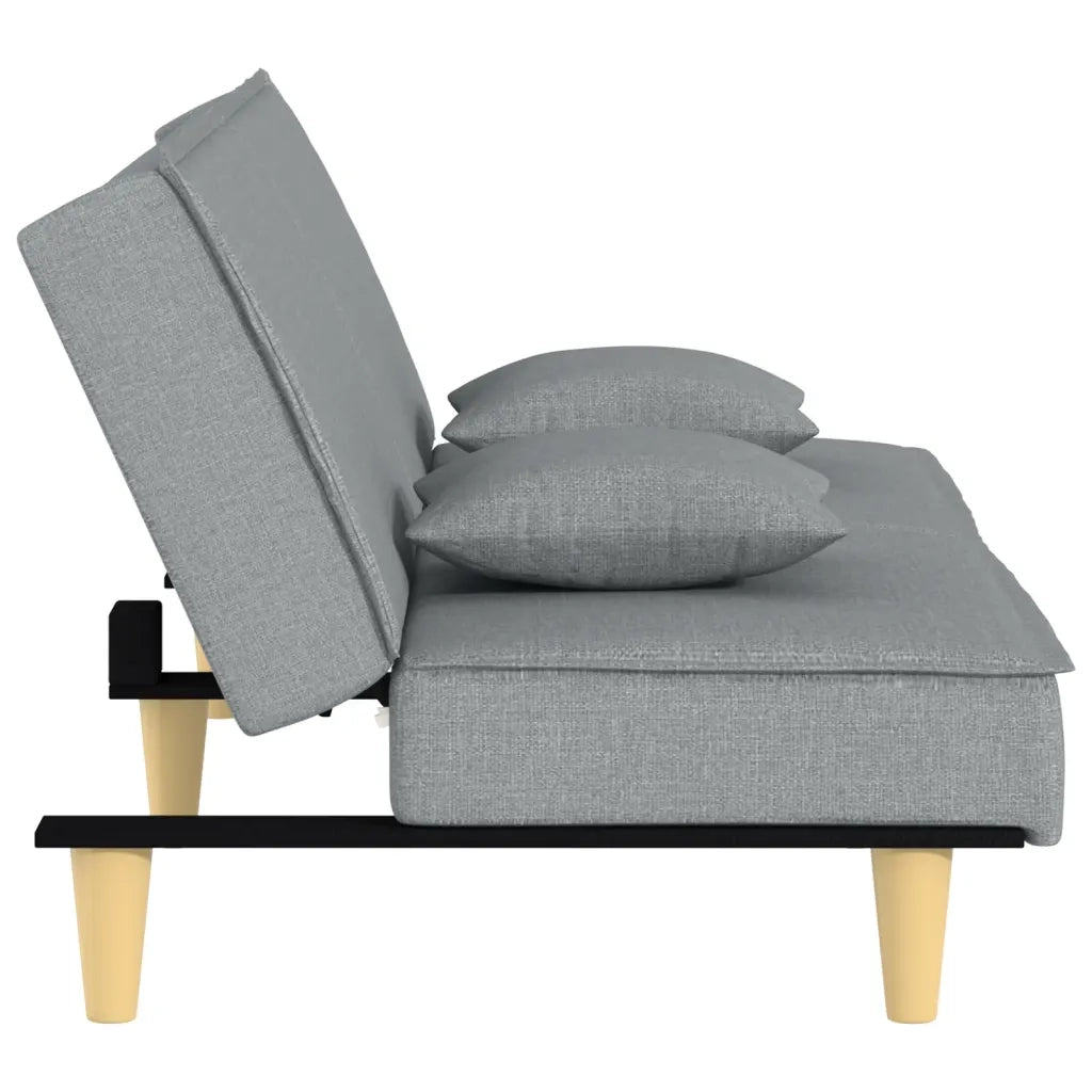 Divano Letto Grigio Chiaro in Tessuto 351900