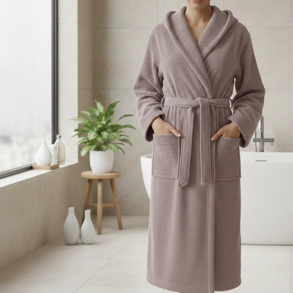 Satofa, Accappatoio 100% Cotone con Cappuccio, Viola Lilla